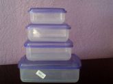 CONJUTO DE POTES DE 4 PEÇAS DE PLASTICO